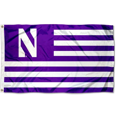 Northwestern University Wildcats Stars and Stripes Nation USA Flag Cover