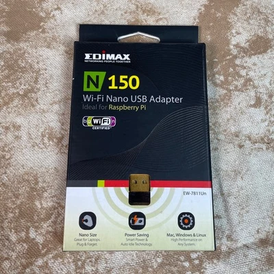 Edimax N150 WiFi 802.11n Nano USB Adapter for PC Mac or Raspberry Pi V1.0A - Image 1 of 2