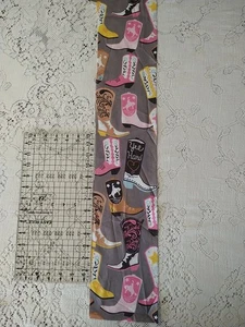 REMNANT 28" x5 3/4" Maude Asbury Luckie Boots Cowgirl Farm Country Cotton Fabric - Picture 1 of 3