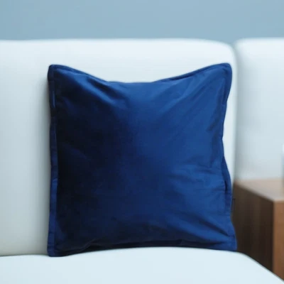 Kissenbezug Kissenhülle 40x40 cm Velour Samt Blau Couchkissen Sofakissen Plüsch - Bild 1 von 3