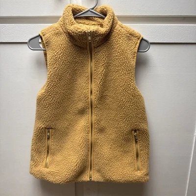 J. Chaleco Sherpa Crew para mujer talla XS amarillo mostaza Foto 1 de 4