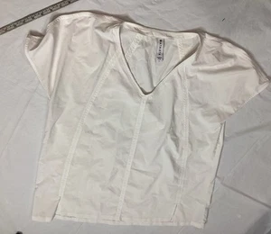 Athleta White V-Neck Sweatshirt Tee, Relaxed Large - Picture 1 of 13