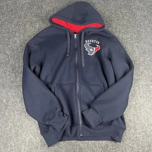 Men’s Houston Texans Jacket Size XL Full Zip Navy Blue Embroidered Waffle Knit - Picture 1 of 8
