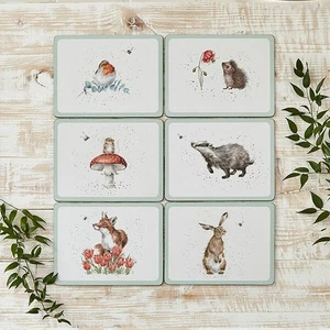 Wrendale Designs Set of 6 'The Bee' Woodland Animal Placemats - Picture 1 of 3