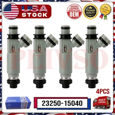 4 piezas inyectores de combustible OEM 23250-15040 para Toyota Corolla 1,6 L 4A-FE 1997 1998 1999 Foto 1 de 4
