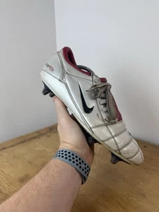 Nike Total 90 III Football Boots Silver / Red SG Mens UK 10 *2004* Used - Picture 1 of 11