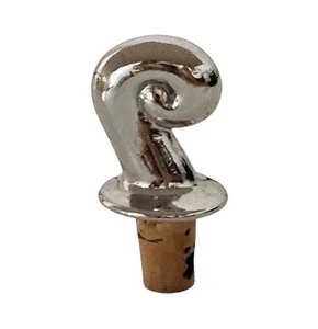 Perfume Stopper Only Cork Base Metal Silvertone Question Mark 1/4" Base - Picture 1 of 10