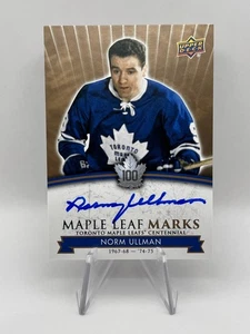 Norm Ullman - 2017 Toronto Maple Leafs Centennial Marks #MLM-NO Auto HOF - Bild 1 von 3