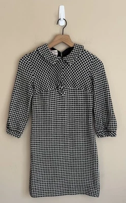 Dress Mini Vintage Mod GoGo 60s 70s Candy Jrs Check Womens Size XXS XS Black - Image 1 of 4