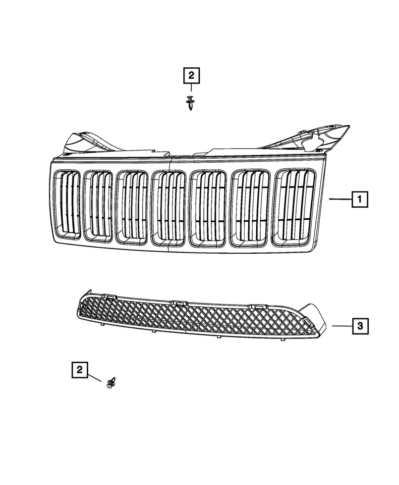 Подлинная решетка радиатора Mopar 1DF491FGAB - Изображение 1 из 1
