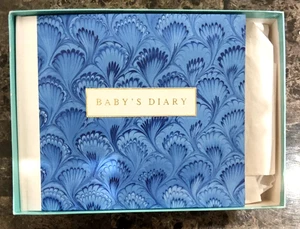 TIFFANY & Co. BABY DIARY BOOK - BLUE ! NEVER USED ! OWNED BY HUGH HEFNER !! - Picture 1 of 14