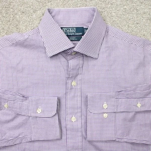 Polo Ralph Lauren Regent camicia uomo 16, 34/35 viola vestibilità personalizzata manica lunga - Foto 1 di 14