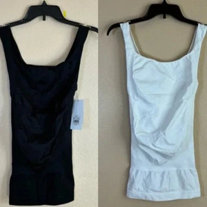 Nuevo conjunto de 2 camisetas sin mangas BLANQI talla M blancas y negras con soporte para vientre de maternidad - Imagen 1 de 15