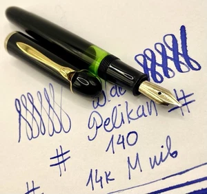 1950's PELIKAN 140 Full BLACK Torpedo Serviced Fountain Pen-Flexy M Nib- 400 - Picture 1 of 22