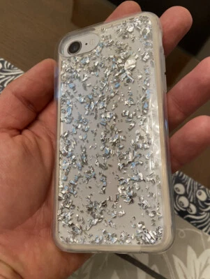 New FLAVR Silver Flakes Glitter Slim Impact Protect Case Apple iPhone 8 7 6s 6 - Image 1 of 4