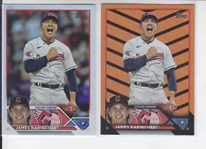 (2) Aggiornamento Topps 2023 James Karinchak Halloween + Guardiani della lamina arcobaleno US239 - Foto 1 di 2