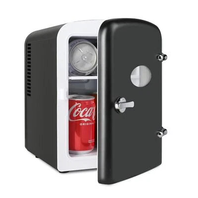 Mini Nevera Portátil 4L/6 Latas Pequeño Refrigerador para Dormitorio Oficina Coche Negro Foto 1 de 4