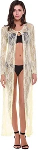 Women's Bathing Suit Cover Up Open Front Lace Cardigan Beach Summer Cover BNWT - Picture 1 of 5