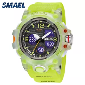 SMAEL Herren Sportuhr Militär Digital Armbanduhr großes Zifferblatt LED Licht Stoppuhr - Bild 1 von 21