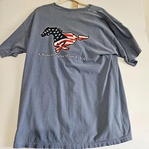 Vintage Mustang Island Virgina doppelseitiges Kurzarm T-Shirt Größe XL - Bild 1 von 6