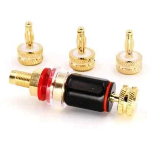 4x Gold Plated Noise Reducing Cap HiFi AMP Speaker Binding Post Banana Jack Cap - Picture 1 of 7