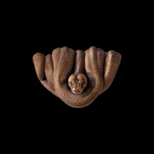 Messing Smaragd Baum Boa Anhänger. Schlangenliebhaber Geschenke. Tierschmuck für Männer - Bild 1 von 11