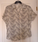 Lady's Berkertex Cream Black Spot Array Short Sleeve Viscose Blouse  B46in