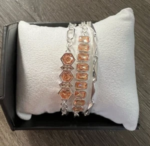 Bomb Party Luxe Layers bracelets smokey topaz silver Chasing my dreams daily - Picture 1 of 3