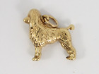 Poodle Charm Dog Vintage 9ct Gold 375 Charms Pendant 0.9g ia69
