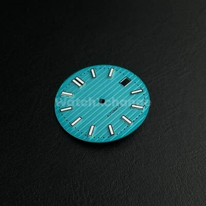 30.8mm Sky Blue Nautilus Style Dial C3 Luminous For Seiko NH35 Movement - Picture 1 of 3