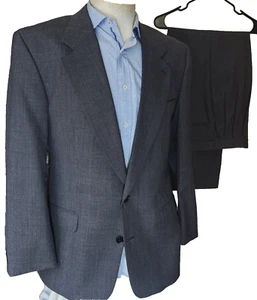 Bachrach Men's 42R 32x32 Gray Plaid Two Piece Suit - Picture 1 of 19