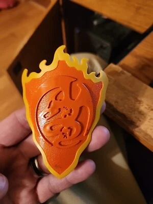 Knight's Castle Flaming Dragon Shield Yellow Orange 4" Tall - Image 1 of 4