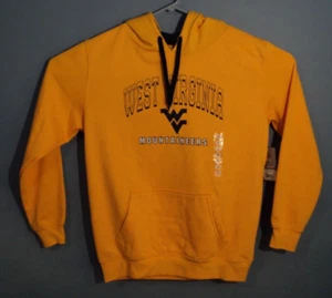 West Virginia Mountaineers Size LG Yellow Pullover Hoodie Sweatshirt A#12156 - Picture 1 of 6