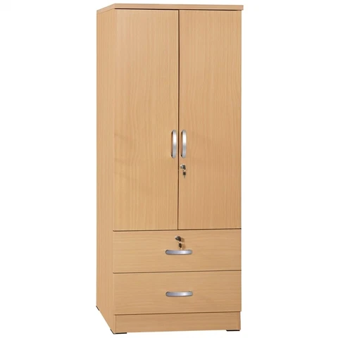 Better Home Products Grace Wood 2-Door Wardrobe Armoire with 2-Drawers in Maple Cover