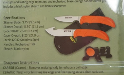 Cuchillo Skinner Caper Exterior Borde Campo Par Combo con Funda y AFILADOR FPX-4C Foto 1 de 4