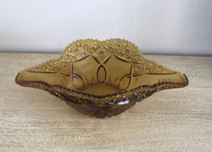 Vintage, Unique Amber Glass Bowl with Side Flared - Picture 1 of 4