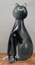 V Nason Murano Glass Cat Handmade Art Glass Sculpture Vgc 70’s Smoke