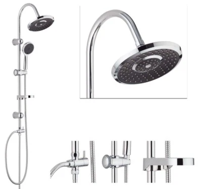 Überkopbrauseset Duschsäule mit Regendusche und Handbrause Duschsystem Chrom - Bild 1 von 4