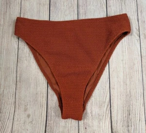 LA HEARTS Women's Smocked High Cut Bikini Bottoms Size Small - Picture 1 of 6