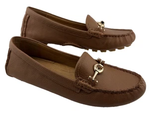 Coach Arlene Women’s Pebble Grain Loafers. Saddle. Shoes. Size 7.5 NWB - Picture 1 of 13