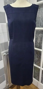 M&S marineblau ärmelloses formelles knielanges Damen-Schaltkleid - UK 16 - Bild 1 von 12