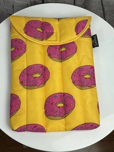 BAGGU X THE SIMPSONS PUFFY LAPTOP TABLET SLEEVE 13" x 9" DOHNUT *RARE HTF* - Picture 1 of 6