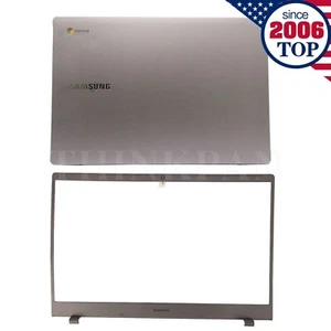 New For Samsung Chromebook 4 XE350XBA LCD Back Cover Lid & Bezel Sliver US - Afbeelding 1 van 6