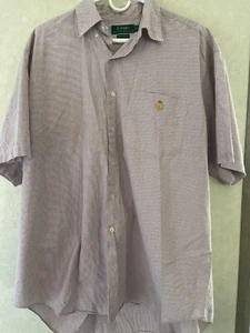 Polo Ralph Lauren CROWN GOLD LOGO Short Sleeve Button Up Shirt Size XL PLAID - Picture 1 of 4