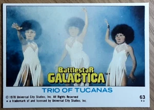 1978 Battlestar Galactica U.K Edition Card 63 TRIO OF TUCANAS - Picture 1 of 3