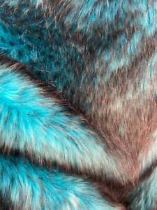 Husky TURQUOISE faux Synthetic Fur upholstery Fabric by the yard 60" wide