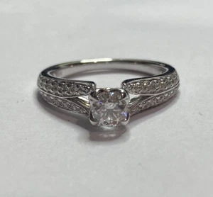 18K ROUND BRILLIANT 0.75CT DIAMOND RING H SI SIZE: M - Picture 1 of 6