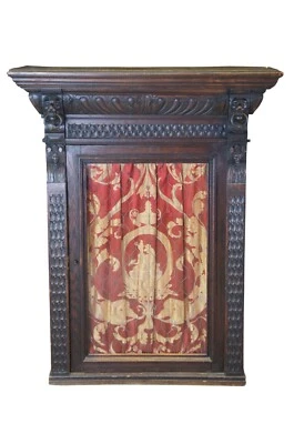 Antiguo armario colgante de roble renacimiento francés del siglo XIX para curiosidades Foto 1 de 4