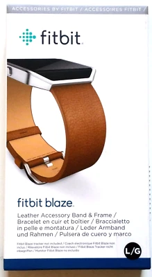 REAL Fitbit Blaze replacement Leather Wrist Band & Frame Large camel Brown OEM - Image 1 of 4