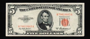 $5 1953-A United State Note Red Seal Free Shipping (a12) - Picture 1 of 2